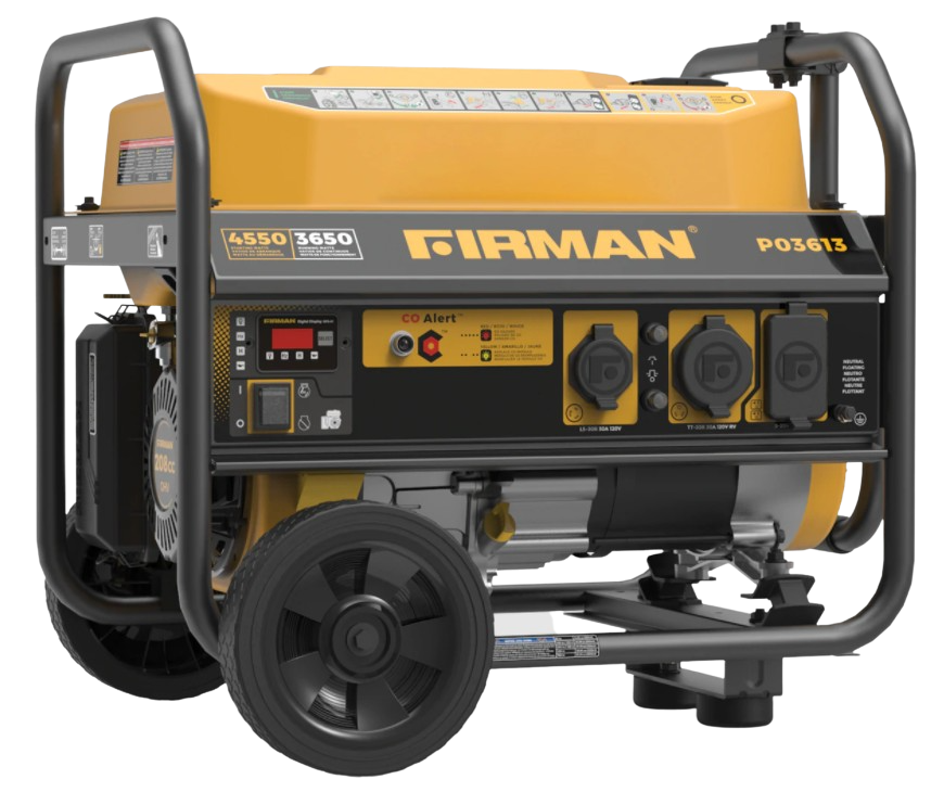 Firman P03613 3550W/4450W 30 Amp Recoil Start Portable Gas Generator With CO Alert New