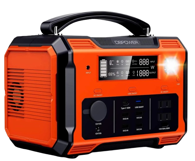 DBPOWER PWPG0009 500W 505Wh 140000mAh Portable Power Station w/ LED Light Solar Battery Generator New