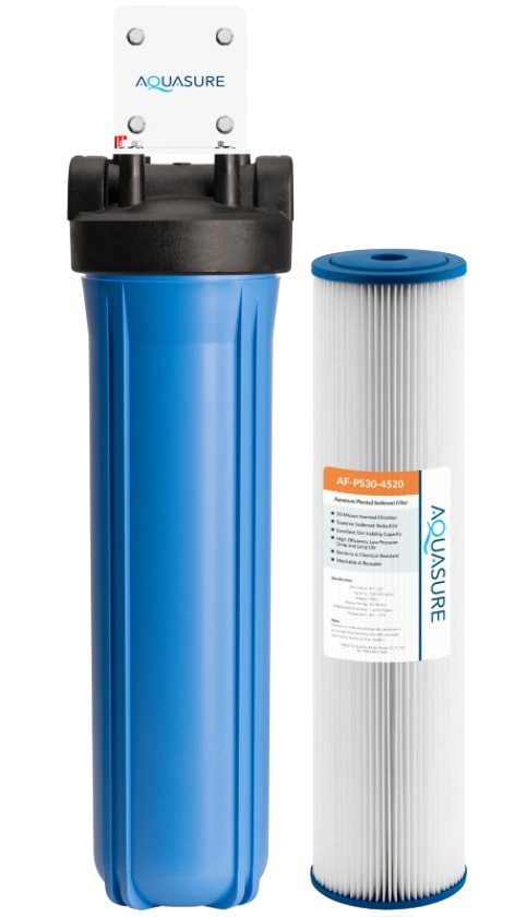 Aquasure AS-F120PS Fortitude V Series 20 Inch High Flow Whole House Pleated Sediment Water Filter 30 Micron New