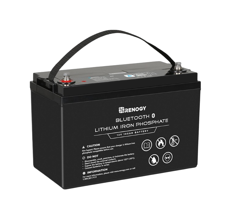 Renogy RBT100LFP12-BT-US 100Ah 12V Lithium Iron Phosphate Battery with Built-in Bluetooth BMS IP65 New