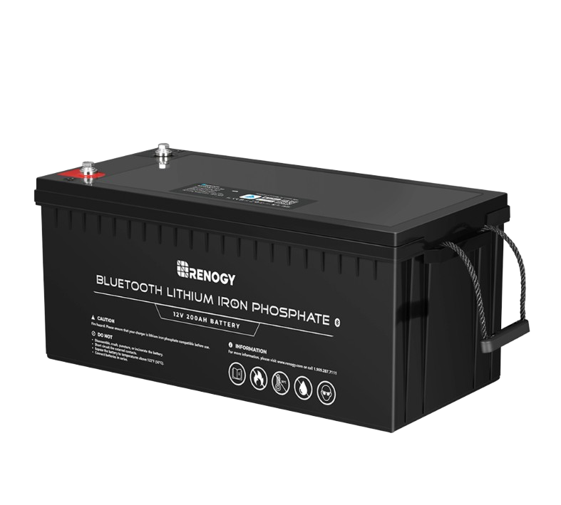 Renogy RBT200LFP12-BT-US 200Ah 12V Lithium Iron Phosphate Battery with Built-in Bluetooth New