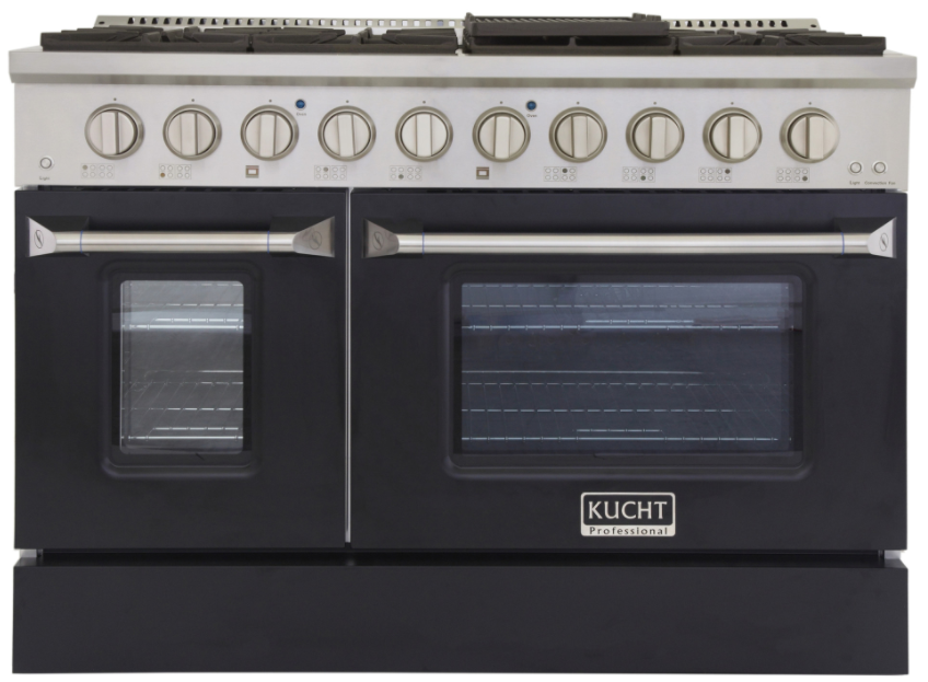 Kucht KNG481 48" Professional Gas Range with 8 Sealed Burners and Convection Oven with NG & LP Options New