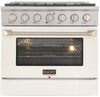 Kucht KNG361 36" Professional Gas Range with 6 Sealed Burners and Convection Oven with NG & LP Options New