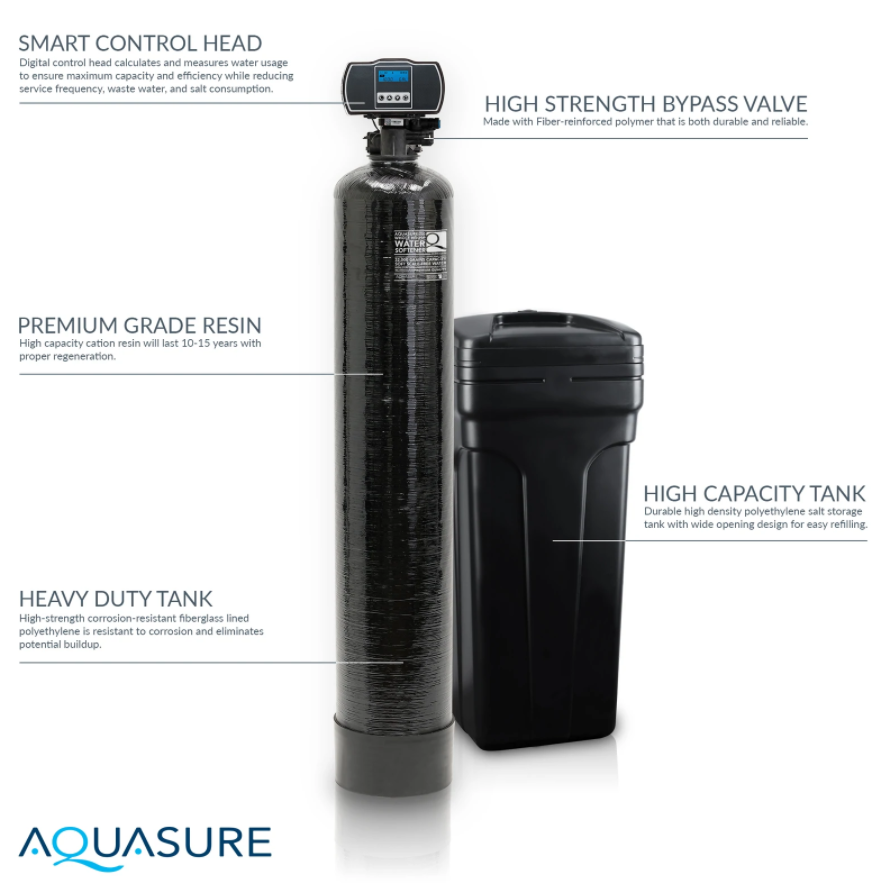 Aquasure AS-SE600A Signature Elite Series 32,000 Grains Whole House Water Filter System New