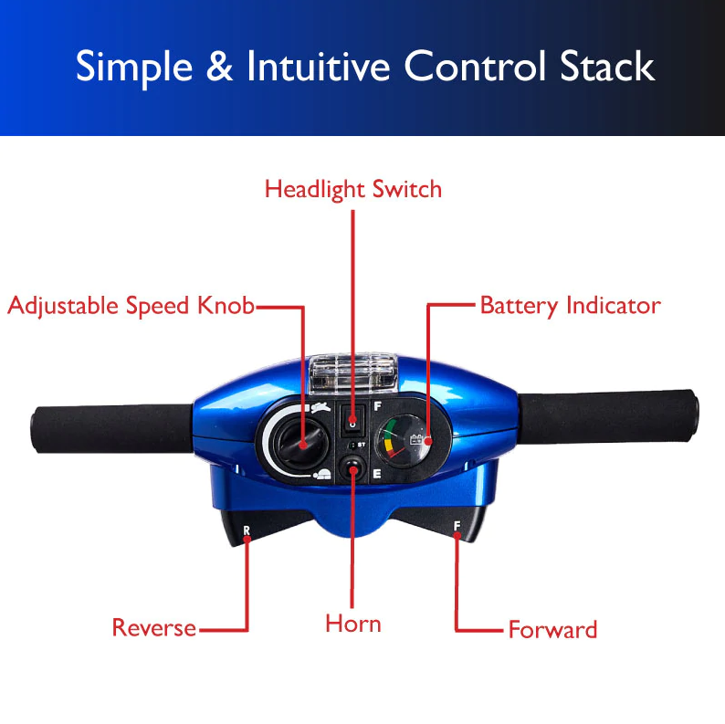 Zip'r 3-Wheel Travel Mobility Scooter Blue Open Box