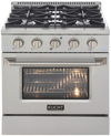 Kucht KNG301 30" Professional Gas Range with 4 Sealed Burners and Convection Oven with NG & LP Options New