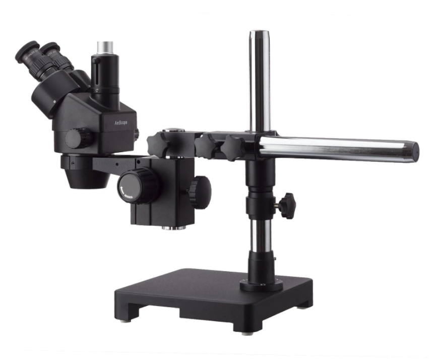 Amscope SM-3TX-80MB-B 3.5X - 45X Black Trinocular Stereo Zoom Microscope with 80 LED Ring Light New