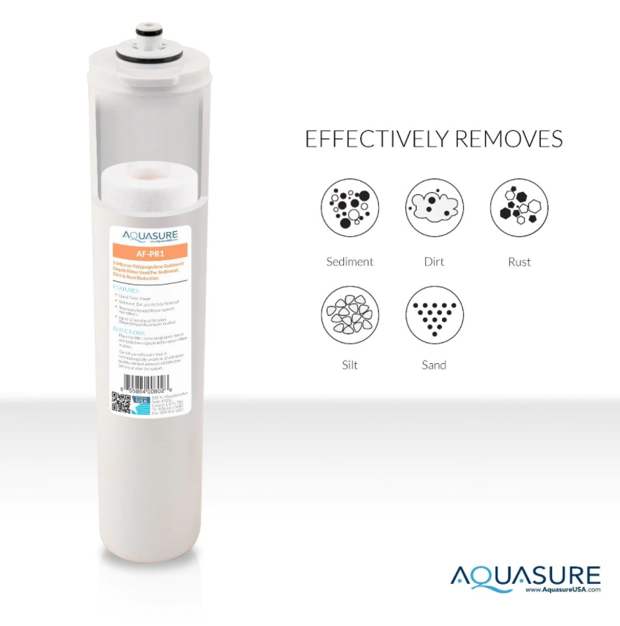 Aquasure AF-CP75 Premier Series Complete 4 Stages Quick Twist Filter Bundle with 75 GPD Reverse Osmosis Water System Membrane New