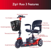 Zip'r Roo 3 Wheel Travel Mobility Scooter Blue Open Box