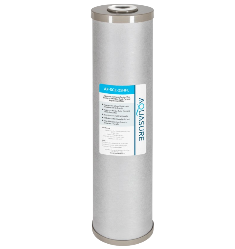 Aquasure AF-SCZ-25HFL Fortitude V2 Series Sediment/Carbon/Zinc Bacteria Inhibiting Triple Purpose Replacement Filter - Large New