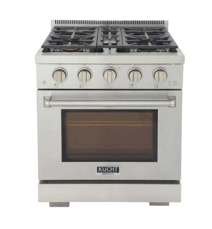 Kucht KFX300 30" Professional Gas Range with 4 Sealed Burners and Convection Oven with NG & LP Options New