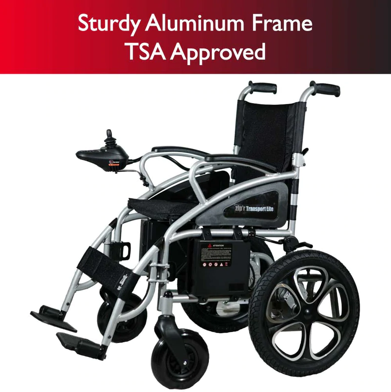 Zip’r ZIP12SLV Transport Lite Folding Electric Wheelchair Silver New