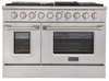 Kucht KNG481 48" Professional Gas Range with 8 Sealed Burners and Convection Oven with NG & LP Options New