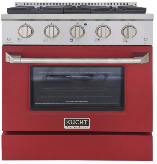 Kucht KNG301 30" Professional Gas Range with 4 Sealed Burners and Convection Oven with NG & LP Options New