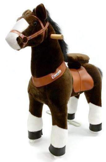 PonyCycle Vroom Rider U Series U321 Ride-on Dark Brown with White Hoof Small New