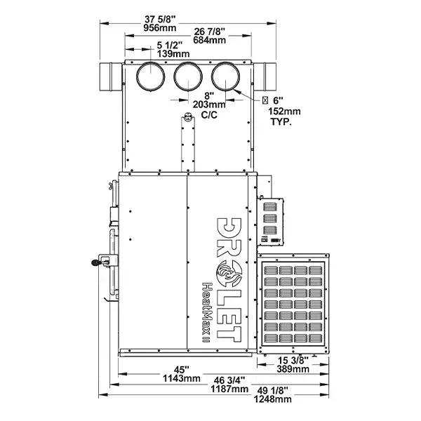 Drolet DF01001 Heatmax II CSA Certified 2,500 Sq. Ft. Wood Furnace New Canada Only