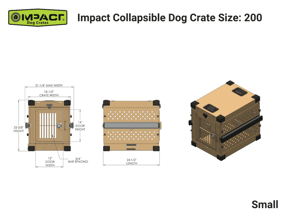 Grain Valley GVFoldCrate-S 24x21x22 Impact Collapsible Durable Aluminum Dog Crate Small New