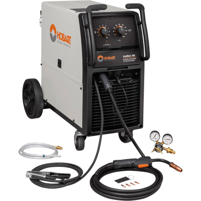 Hobart 500574 Ironman 240 MIG Welder with Wheel Kit and Cylinder Rack New