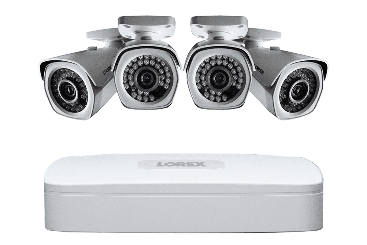 Lorex LNR341C4B 4 Camera 4 Channel Indoor/Outdoor HD 1080p 4K NVR Surveillance Security System New