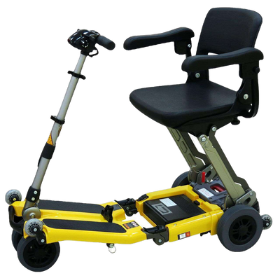 Freerider Luggie Standard Folding Travel Scooter Yellow Open Box