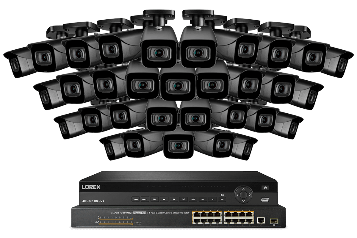 Lorex NC4K8-3232BB 32-Channel NVR System with Thirty-Two 4K (8MP) IP Cameras Security Surveillance System New