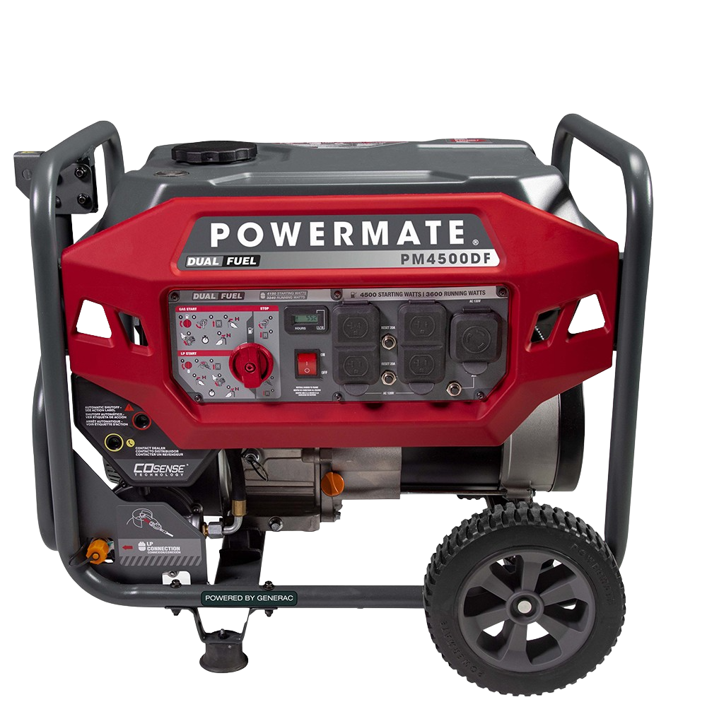 Generac/Powermate PM4500DF 3600W/4500W Recoil Start Dual Fuel Portable Generator with CO-Sense New