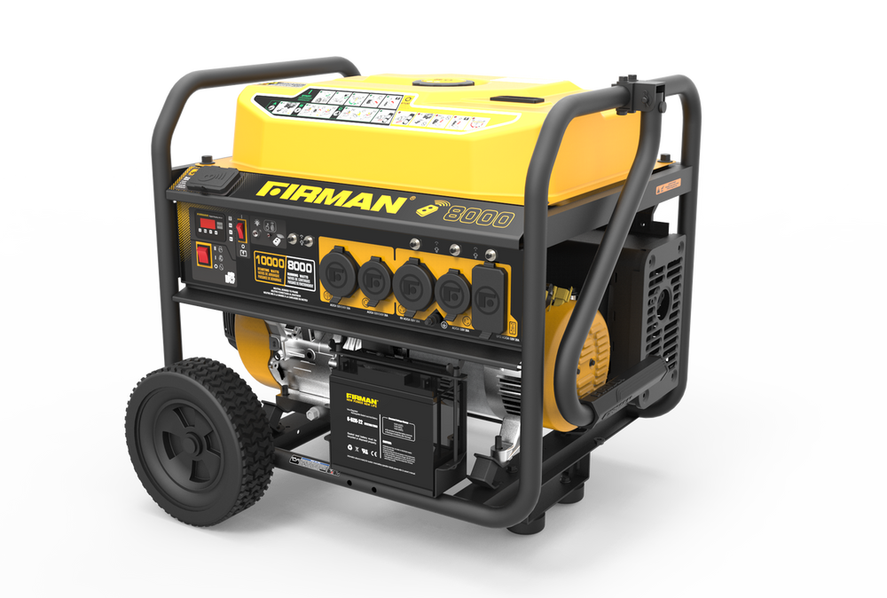 Firman P08005 8000W/10000W 50 Amp Remote Start Portable Gas Generator With Cover and Power Cord New