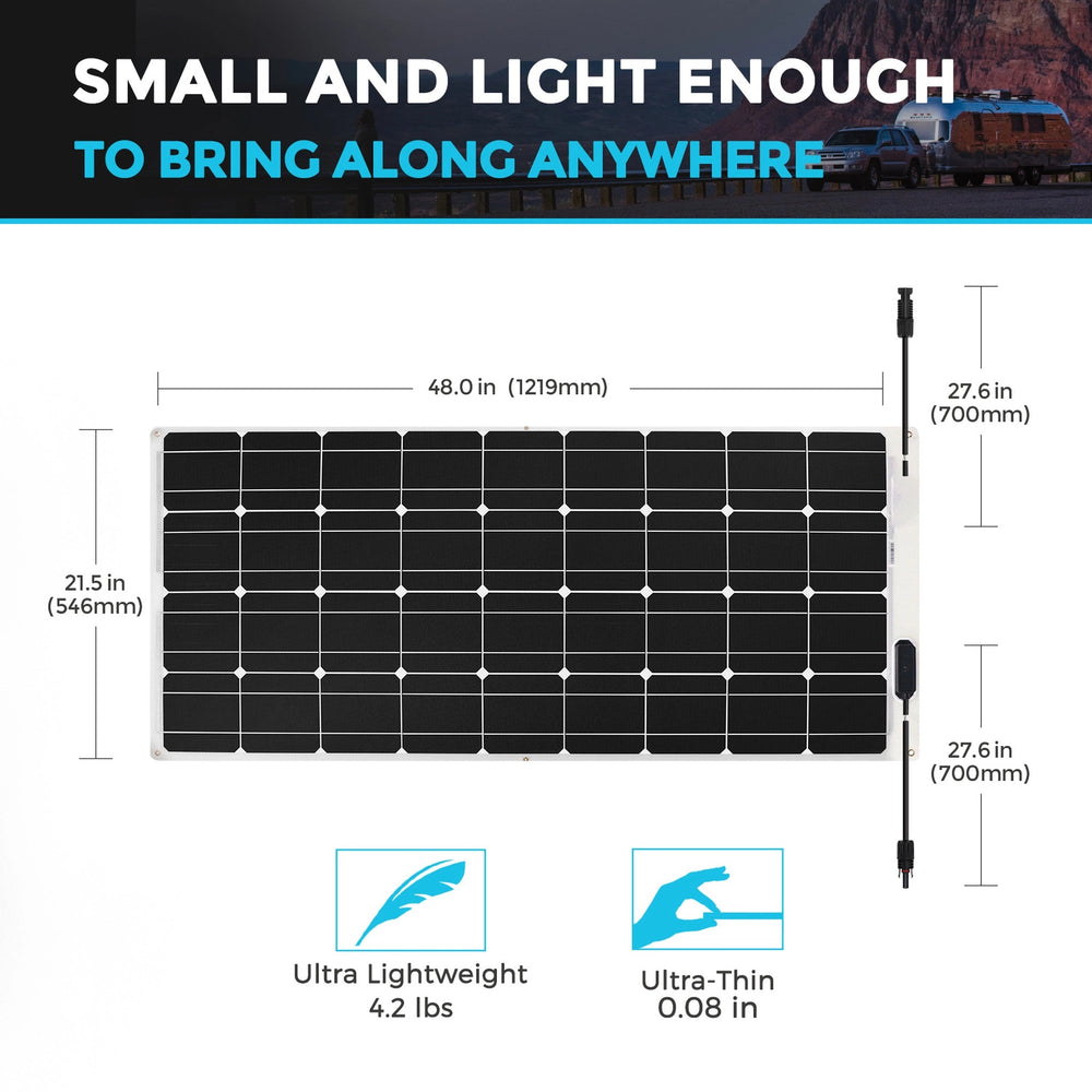 Renogy RNG-100DB-H-US 100 Watt 12 Volt Flexible Monocrystalline Solar Panel New