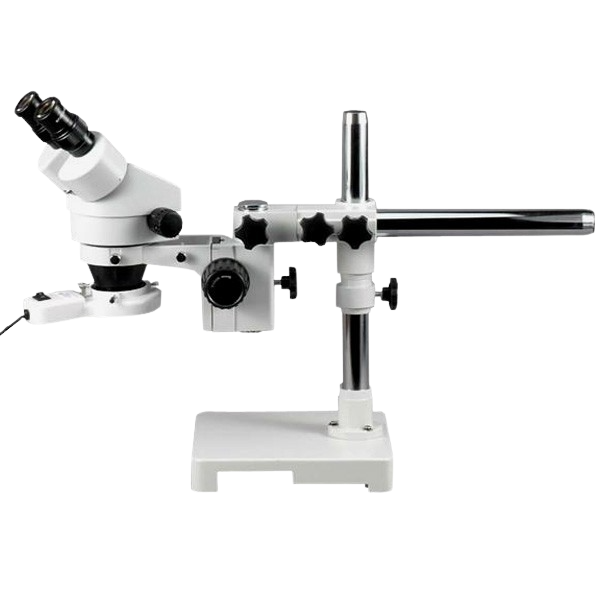 Amscope SM-3B-FRL 7X - 45X Stereo Zoom Boom Microscope Plus Ring Light New