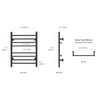 WarmlyYours TW-SR08KS-HP Sierra Dual Connection 8 Bar Towel Warmer in Matte Black New