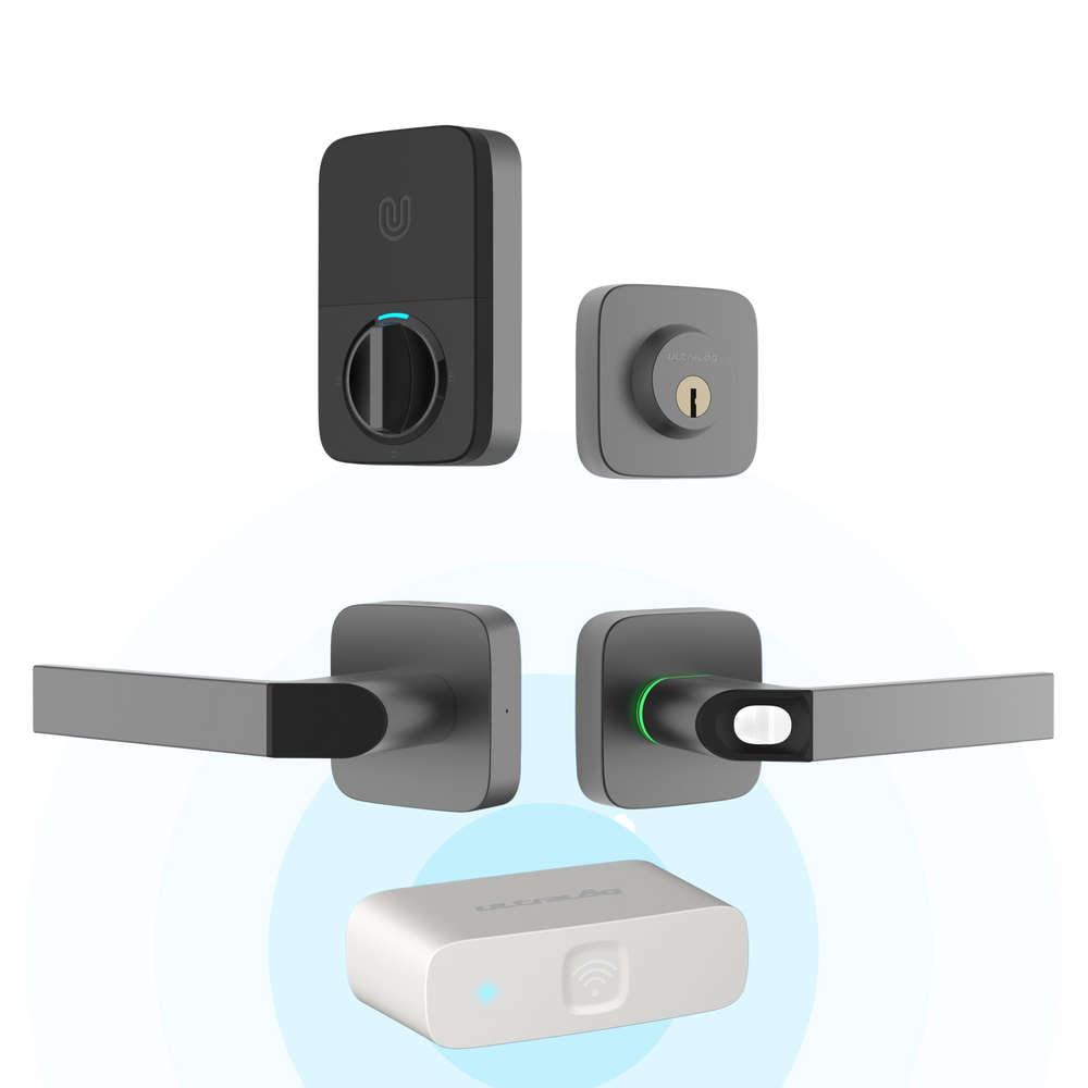 U-Tec COMBO Bluetooth Enabled Fingerprint and Key Fob Two-Point Smart Lock in Black New