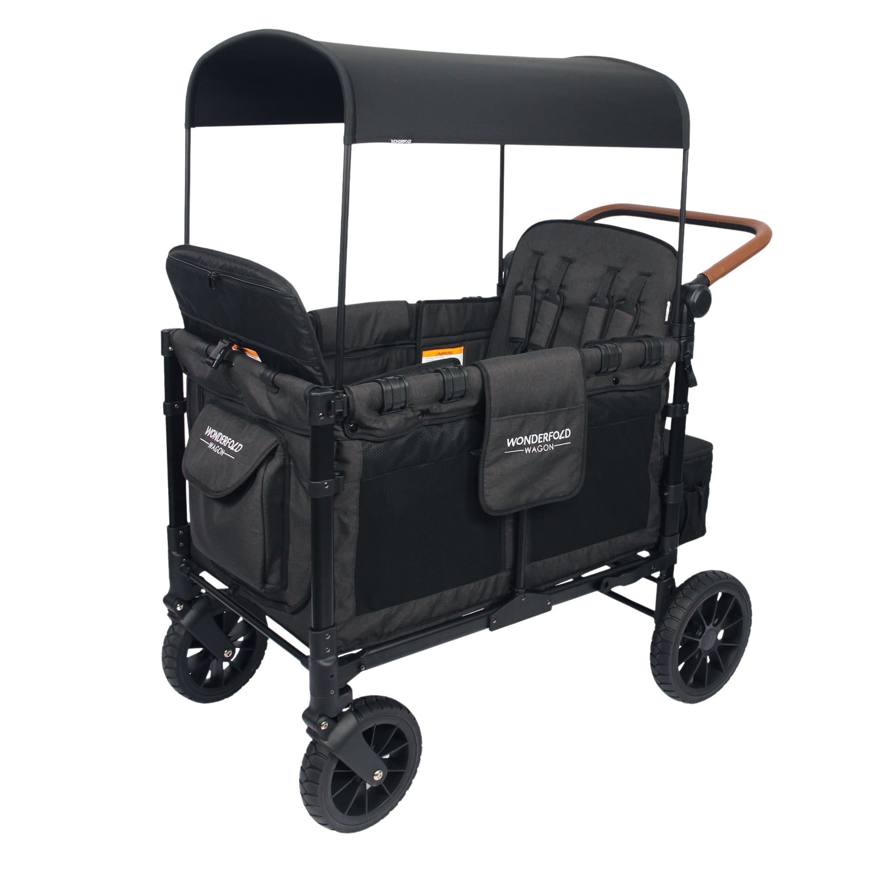 WonderFold W4 Luxe Push/Pull 4-Passenger Quad Stroller Wagon Black New