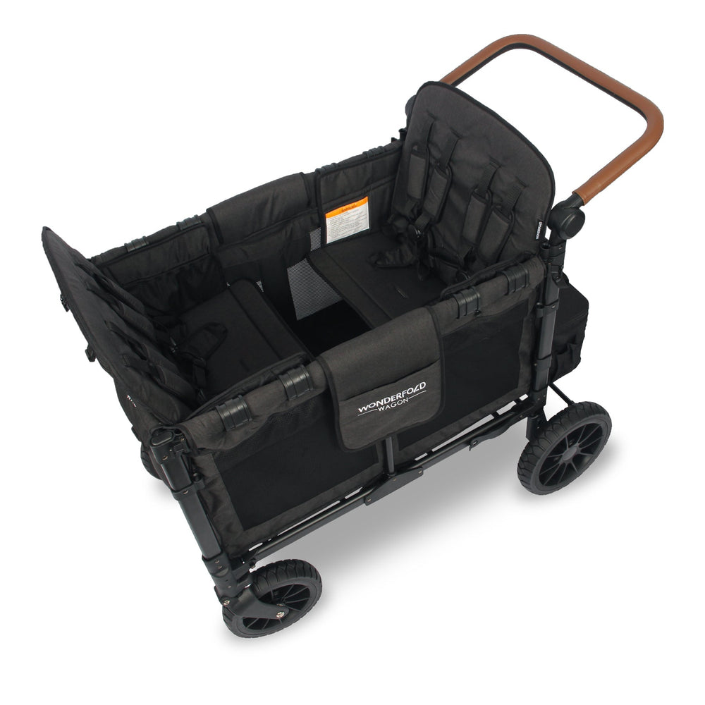 WonderFold W4 Luxe Push/Pull 4-Passenger Quad Stroller Wagon Black New