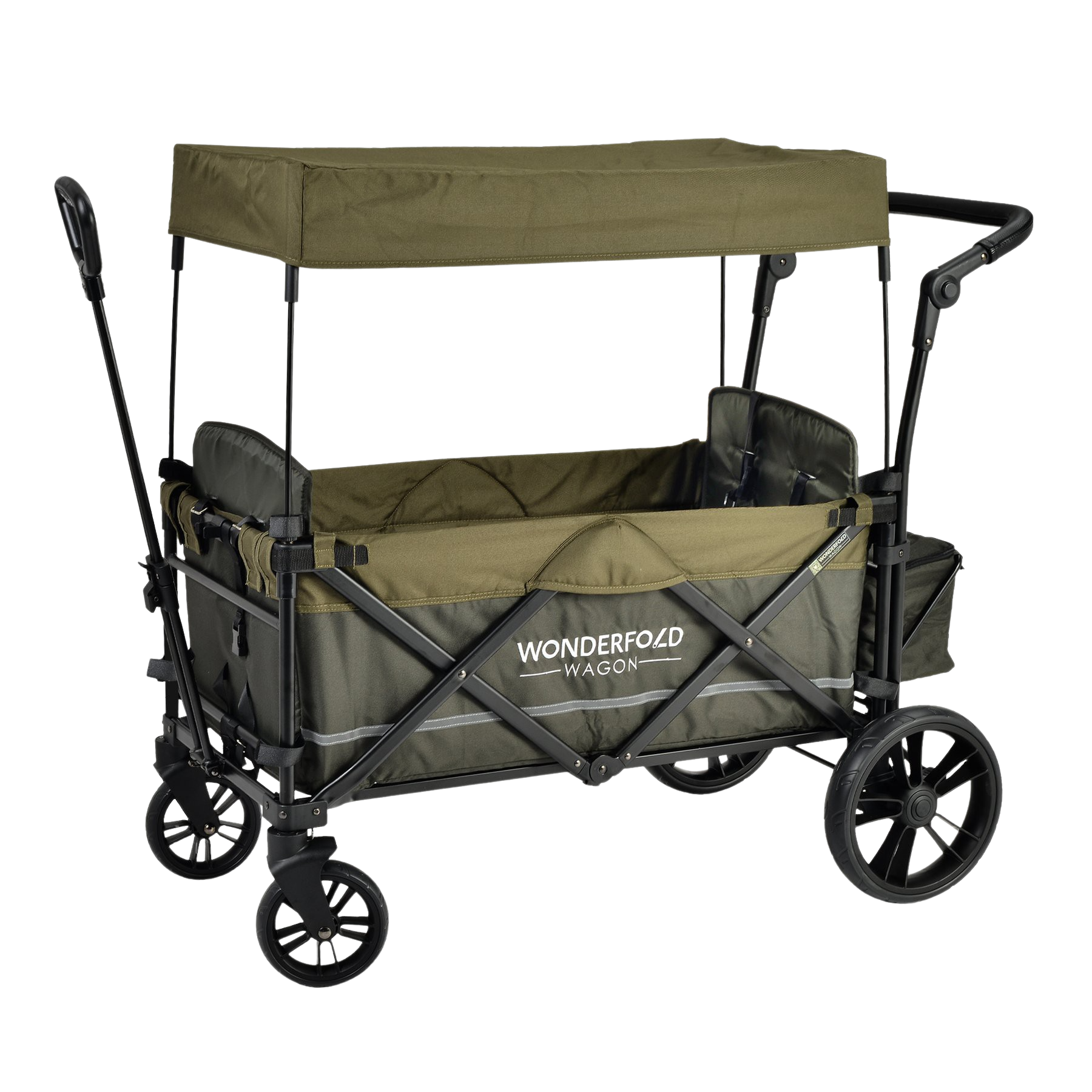 WonderFold Baby X2 Push/Pull 2-Passenger Double Stroller Wagon Green New