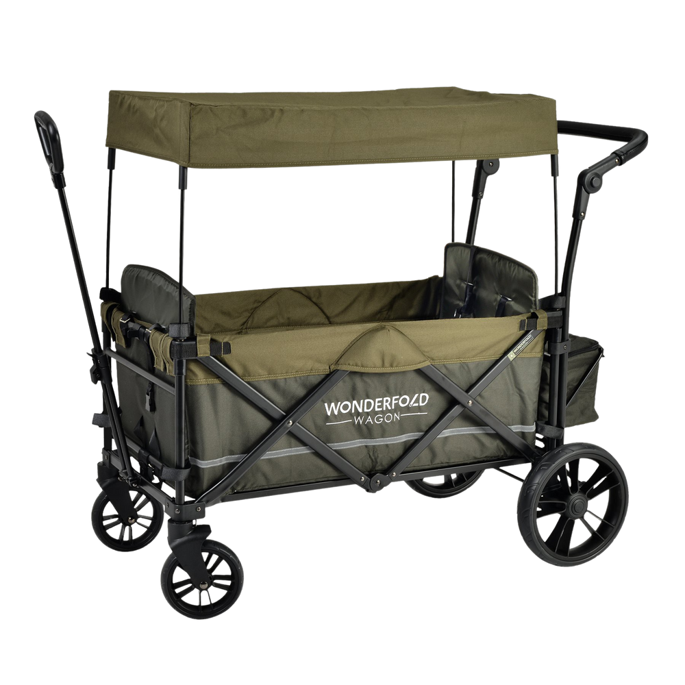 WonderFold Baby X2 Push/Pull 2-Passenger Double Stroller Wagon Green New