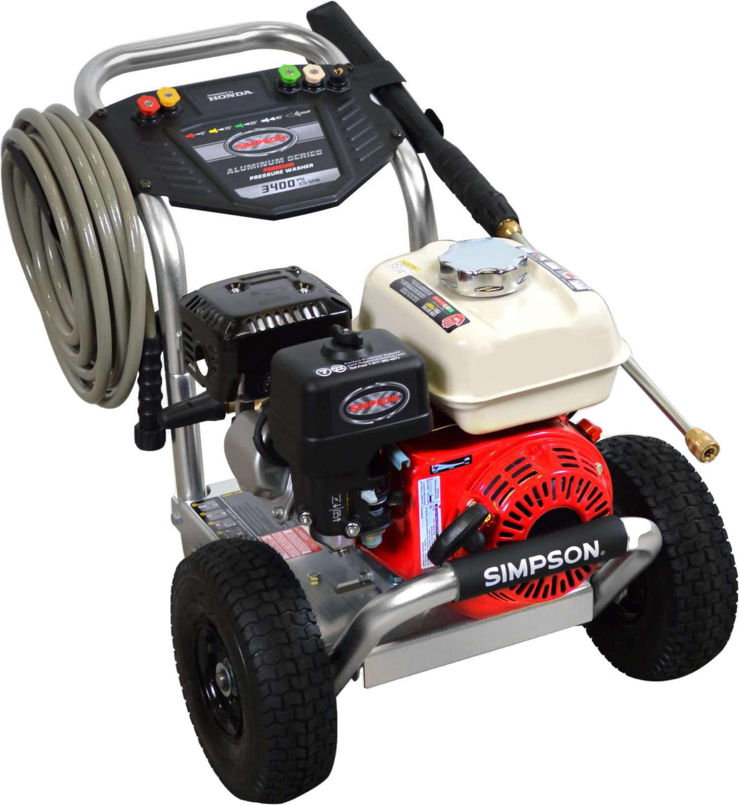 Simpson ALH3425 Aluminum 3600 PSI 2.5 GPM Honda GX200 Gas Pressure Washer New