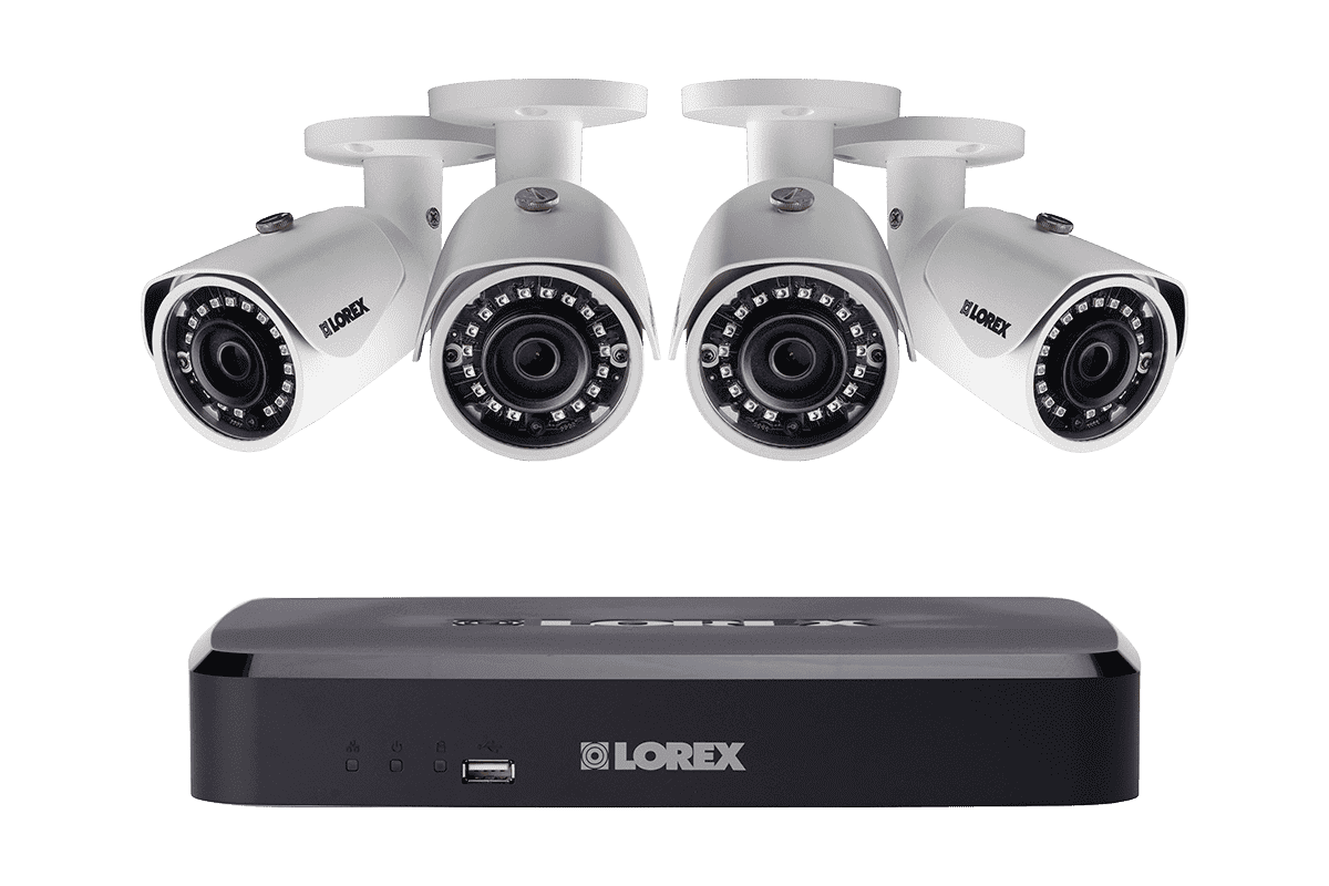 Lorex LN10802-84W 4 Camera 8 Channel NVR 2K IP Indoor/Outdoor Surveillance Security System New