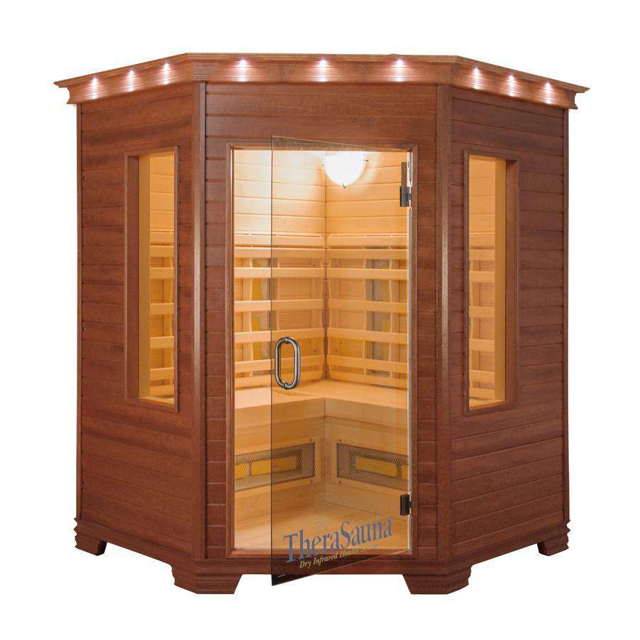 TheraSauna TS6238 4 Person 78 Inch Corner Executive Ceramic Infrared Sauna New