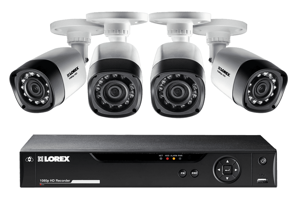 Lorex LHD44W HD 1080P 4 Camera 4 Channel Weatherproof DVR Surveillance Security System New