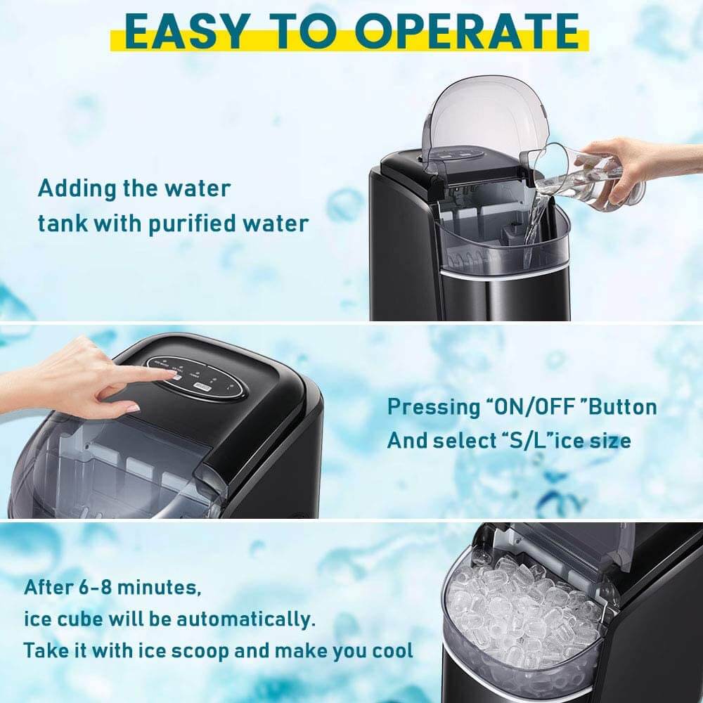 Antarctic Star Z12C Self Cleaning Portable Countertop Ice Maker Machine Black New