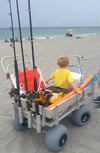 Alumacart Big Kahuna ALUM115 Rust Resistant Large Beach and Fishing Wagon with Rod Holders New