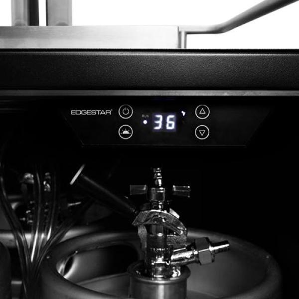 EdgeStar KC7000BLTWIN Kegerator Over-sized Twin Tap 24" Built-In Beer Keg Dispenser with Electronic Control Panel Black New