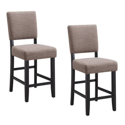 Leick Home 10086-BLKGL Counter Stool in Black and Gray Set of 2 New