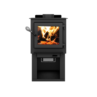 Drolet Deco Nano 1,200 Sq. Ft. Wood Stove On Pedestal with Log Storage New