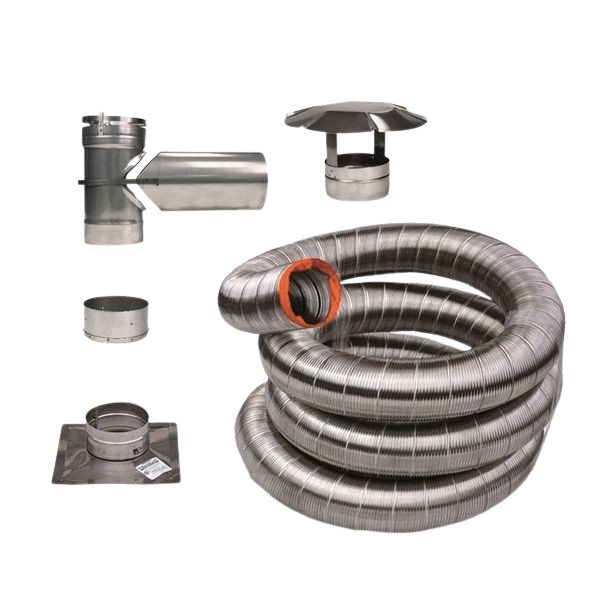 Drolet VOLKA-625 6" X 25' Vortex Stainless Flex Liner Kit for Wood Stove