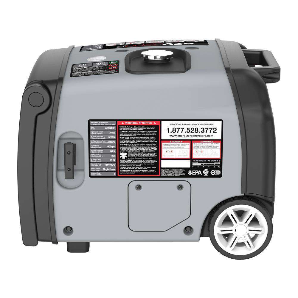 Energizer EZV3200P 3200W Gas Powered Inverter Generator with Remote Start RFB