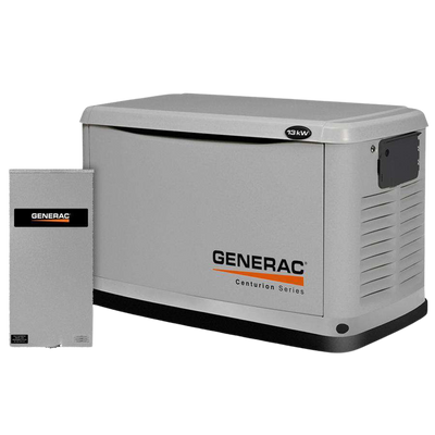 Generac 7046 13kW Guardian/Centurion Standby Generator w/ Smart Transfer Switch New
