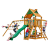 Gorilla Playsets 01-0003-AP Chateau Amber Posts Swing Set and Residential Wood Playset with Standard Wood Roof New