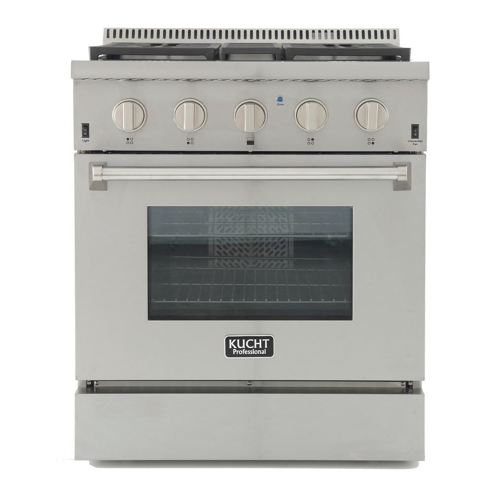 Kucht KRG3080U-S Pro-Style 30 in. 4.2 cu. ft. Natural Gas Range with Sealed Burners and Convection Oven in Stainless Steel New