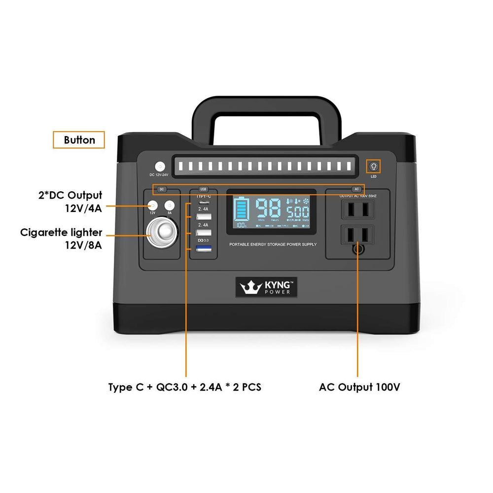 Kyng Power 540W Solar Generator Portable Power Station New